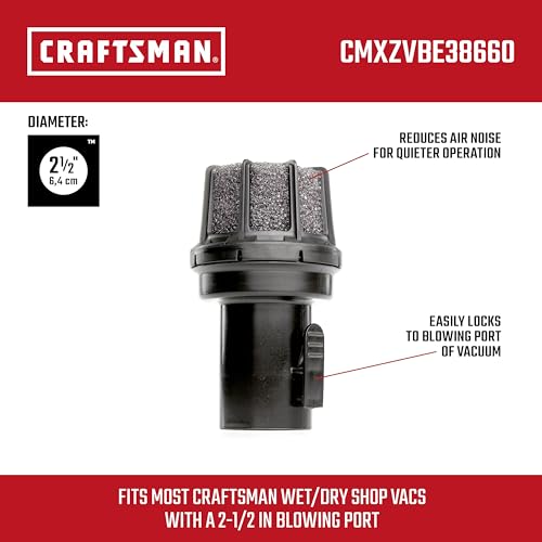 CRAFTSMAN CMXZVBE38660 2-1/2 in. Diffuser Wet Dry Shop Vacuum Attachment - size: 2-1/2-in. Diameter