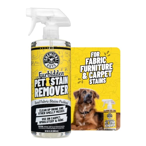 Chemical Guys Furbidden Pet Stain Remover for Car & Home, Carpet & Upholstery Cleaner, Eliminates Pet Odors & Stains from Urine & Vomit, Multi-Surface Pet Odor Neutralizer - from (32 Fl Oz) - size: 32 Fl Oz (Pack of 1)