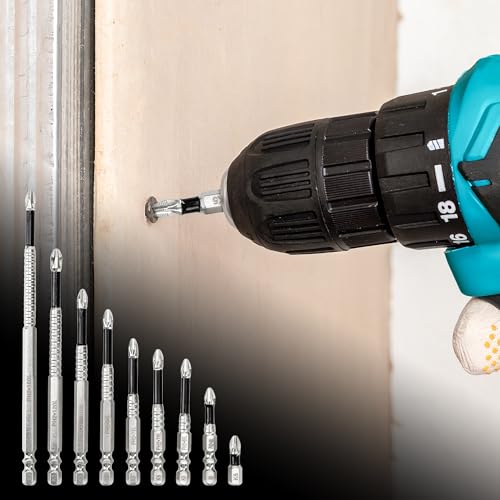 9PCS High Magnetic Screwdriver Drill Bit Set 2025 Upgrade, Premium Universal Strong Durability Anti-Slip Anti-Shock Impact Driver Bit for Home DIY Profession, Electric Screwdriver Hexagonal Shank