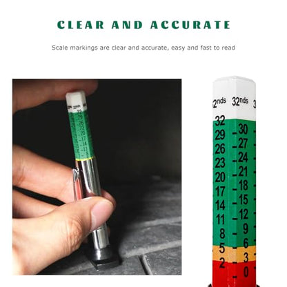 2 PCS 88702 Smart Tire Tread Depth Gauge, Accurate Color Coded Tyre Tread Depth Measure Tool with Pocket Clip, Heavy Duty Tire Wear Gauge in 32nds for Most Cars Trucks SUVs - color: 2 PCS