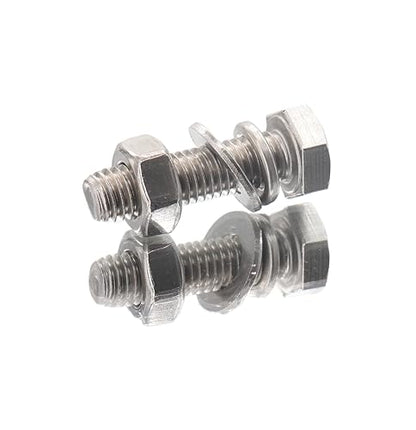 10-Pack M6 x 35mm Hexagon Screws Hex Bolts with M6 Hex Nuts M6 Flat Washers/Spring Lock Washers Set, 304/18-8, Plain Finish - size: M6 x 35mm 40pcs