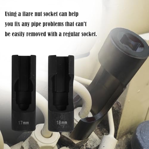 RULLINE 13pcs Upgraded Steel Flare Nut Socket Set for Automotive and Mechanical Applications 1/2" square drive - size: 13pcs