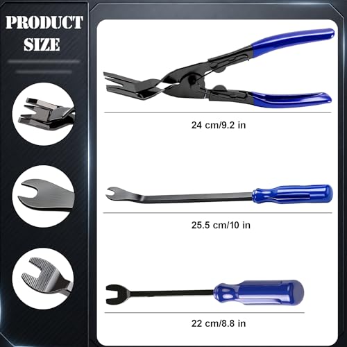 3 Pcs Auto Clip Pliers Set & Fastener Remover – Car Trim Rivet Removal Pry Tool Repair Kit with Storage Bag, for Automotive Door Panel, Upholstery, Dashboard, Plastic Fasteners (Blue) - color: Blue