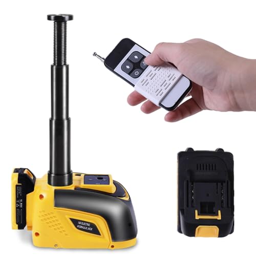 STANDTALL Electric Car Jack Hydraulic Cordless Remote Control 5 Ton 18V Automatic Small Portable Tire Change Kit Emergency Repair Tire Tools for SUV Sedans Vehicle MPV - color: Yellow Jack