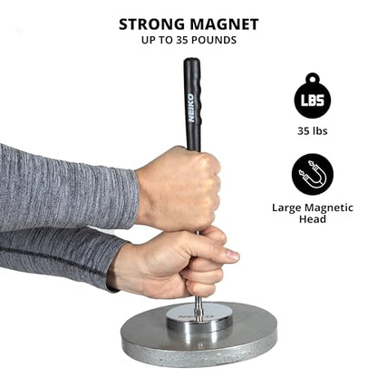 NEIKO 53426A 35LB Magnetic Pick Up Tool, Large Magnet with 3.3" Head, Extendable Magnetic Sweeper on a Stick up to 33.5 Inches, Nail Finder Pickup Tool, 5 Section Stainless Steel Shaft - size: 35 Pound, style: Pick Up Tool