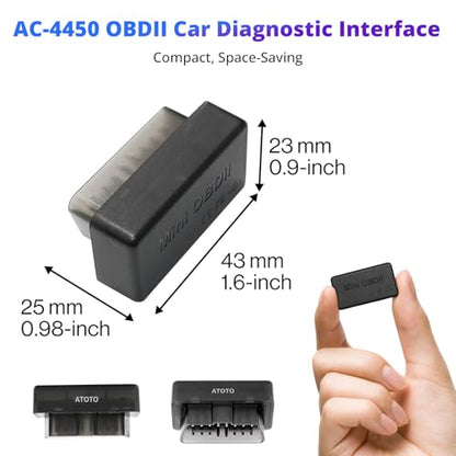 ATOTOZONE AC-4450 Bluetooth OBDII/OBD2 Car Diagnostic Scanner/Scan Tool,Car Engine Fault Code Reader，Check Engine Light,Compatible with A5,A6,S8,P9,X10,V10,P10 Series,Not for F7,P5,P8 Series