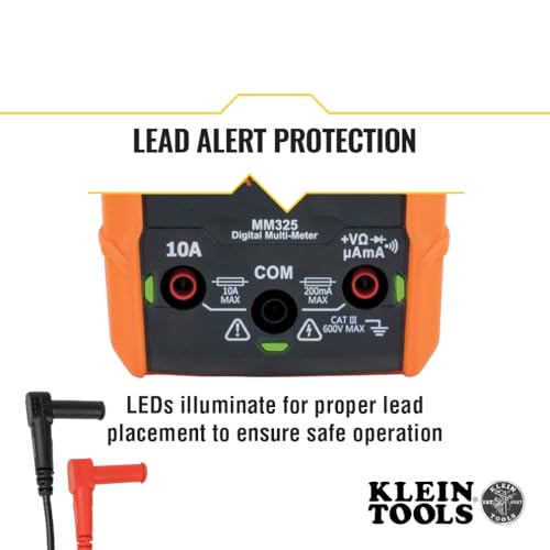 Klein Tools MM325 Multimeter, Digital Manual-Ranging 600V AC/DC Voltage Tester, Tests Batteries, Current, Resistance, Diodes, and Continuity - size: Manual-Ranging w/o Case