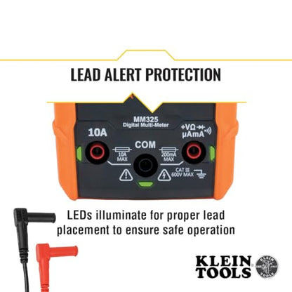 Klein Tools MM325 Multimeter, Digital Manual-Ranging 600V AC/DC Voltage Tester, Tests Batteries, Current, Resistance, Diodes, and Continuity - size: Manual-Ranging w/o Case