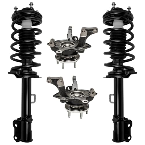 Detroit Axle - Front 4pc Steering Knuckles Kit for 05-12 Ford Escape, 05-11 Mazda Tribute Mercury Mariner, 2 Steering Knuckles & Wheel Bearing Hubs 2 Struts w/Coil Spring Replacement Suspension - size: 4QU47679/ Big strut kit