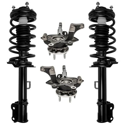 Detroit Axle - Front 4pc Steering Knuckles Kit for 05-12 Ford Escape, 05-11 Mazda Tribute Mercury Mariner, 2 Steering Knuckles & Wheel Bearing Hubs 2 Struts w/Coil Spring Replacement Suspension - size: 4QU47679/ Big strut kit