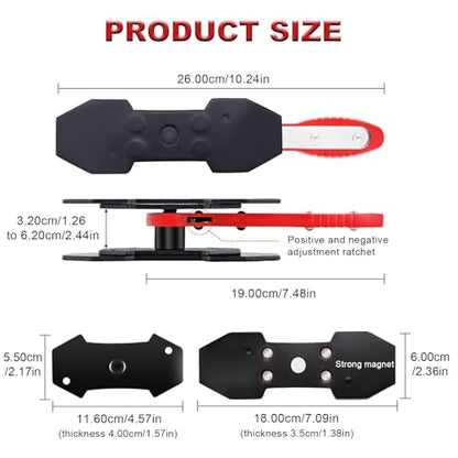Brake Caliper Compression Tool, 4-in-1 Universal Disc Brake Caliper Tool, 360° Swivel Ratcheting Brake Piston Compressor for Automotive Brake Repair and Installation, with 4 Brake Caliper Hanger Hooks