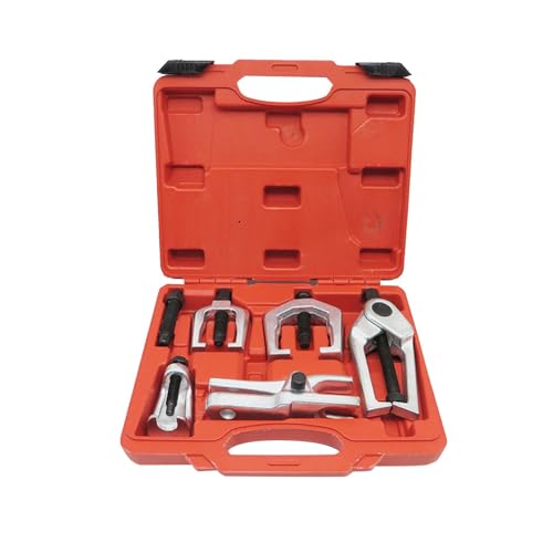 5x Front End Service Kit,Ball Joint Separator,Tie Rod End Puller Hand Tool,Pitman Arm Puller Tie Rod End Removal Tool for Car, Red