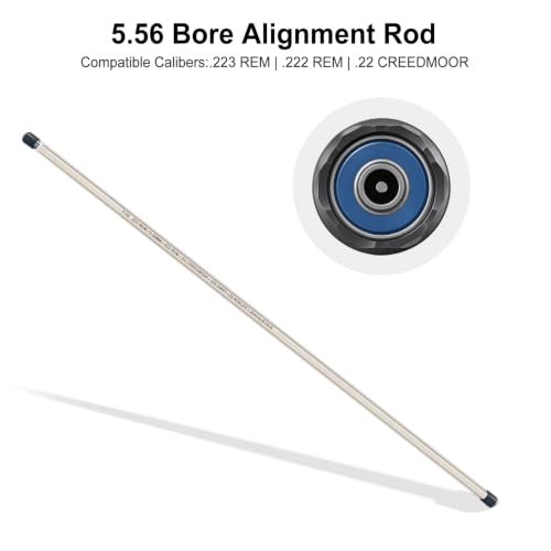 BTEVGO Bore Alignment Rod for 9MM, 5.56, 7.62, .45, 6.5, 6.8, .338 Protective Case | Verify Alignment to Muzzle, Prevent Baffle Strikes - size: 5.56
