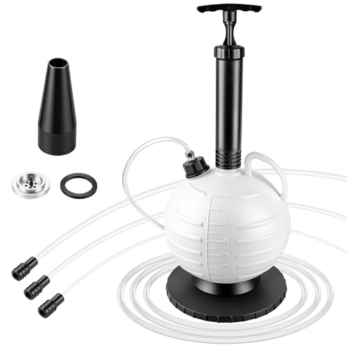 6L Vacuum Oil Extractor Pump - Portable Fluid Extractor Oil Change Pump with 59" Main Hose, Three 41" Extension Tubes & Brake Bleeding Hose for Automotive, Marine Boat Oil/Brake Fluid Change