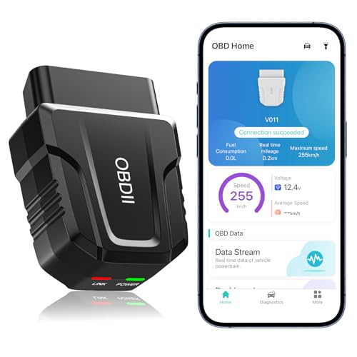 OBD2 Scanner Reader Bluetooth Wireless Auto Diagnostic Scan Tool for iOS & Android for Performance Test Bluetooth 5.4 Car Check Engine Car Code Reader, Clear Error Code Live Data Reset Exclusive APP - color: black