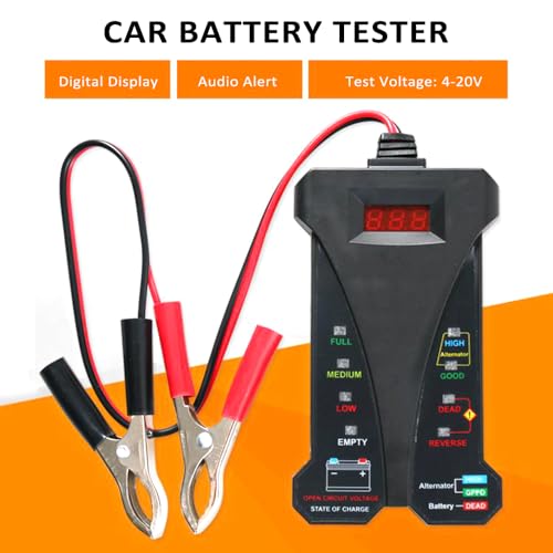 Shkalacar Car Battery Tester, 12V Tester Automotive Tester Digital Auto Battery Analyzer Charging Cranking System Tester for Truck Marine Motorcycle SUV Boat