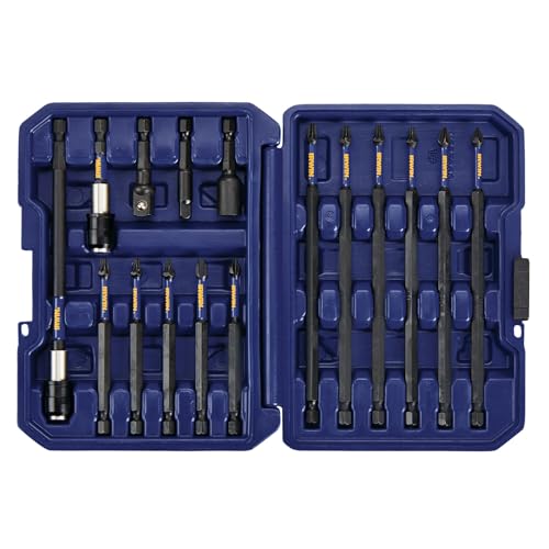 IRWIN Impact Screwdriving Bit Set, Assorted, 16 Piece (IWAF1316)