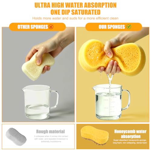 Car Wash Sponge 2 Pack - Large Plush Scratch-Free Cleaning Sponges, High Foam Long-Hair Microfiber Wash Sponge for Cars Trucks SUVs & Household Use - color: 2 Pack