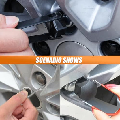 3PCS Car Wheel Lug Cap Removal Tool Set, Universal Car Wheel Bolt Cap Removal Tool Hook & Nut Caps Lug Puller, 3 Type Car Wheel Hub Bolt Nut Cover Remover for Most Vehicles