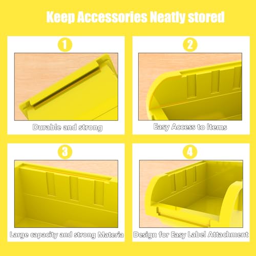 Wall Mounted Storage System 90PCS - Heavy-Duty Plastic Bins for Garage，Home, Closet & Bedroom Organization, Rack Holds Nuts, Bolts, Tools, Hardware - color: 30blue+30yellow+30grey