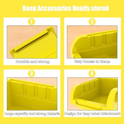 Wall Mounted Storage System 90PCS - Heavy-Duty Plastic Bins for Garage，Home, Closet & Bedroom Organization, Rack Holds Nuts, Bolts, Tools, Hardware - color: 30blue+30yellow+30grey