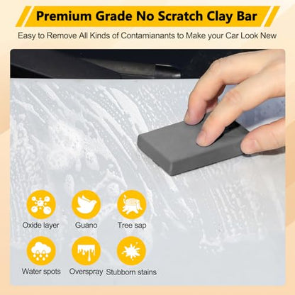 Fitosy Car Clay Bar 4 Pack 400g, Premium Grade No Scratch Magic Clays Bars Detailing Cleaner Kit Glass Deatil Cleaning with Washing and Adsorption Capacity for Auto SUV,RV,Truck