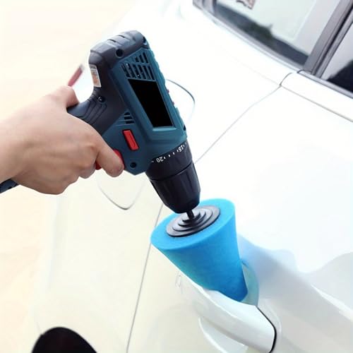 Polishing Cone Car Wheel Hub Drill Buffing Sponge Pads Kit, Polishing Ball Car Buffers and Polishers Kit, Attaches to Standard Household Drill-3 PCS - color: 3 PCS