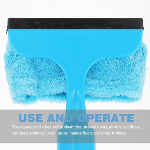 Double-Sided Window Wiper Cleaner 2pcs Blue Water-Jet Glass Cleaning Tool for Dirt Removal and Water Spots, Reusable Squeegee for Home, Shower, and Car Windows