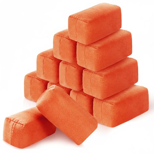 Riakrum 12 Pack Microfiber Applicator Pads Suede Car Detailing Sponge Ceramic Coating Applicator Pads Coating Sponge for Cars Graphene Metal Plastic Trim Ceramic Spray Applying Wax (Orange) - color: Orange