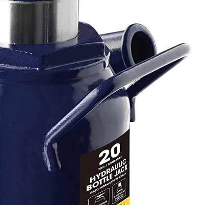 Big RED 20 Ton (40,000 LBs) Torin Hydraulic Stubby Low Profile Car Bottle Jack for Auto Repair and House Lift, Blue, AT92007AU - color: BLUE