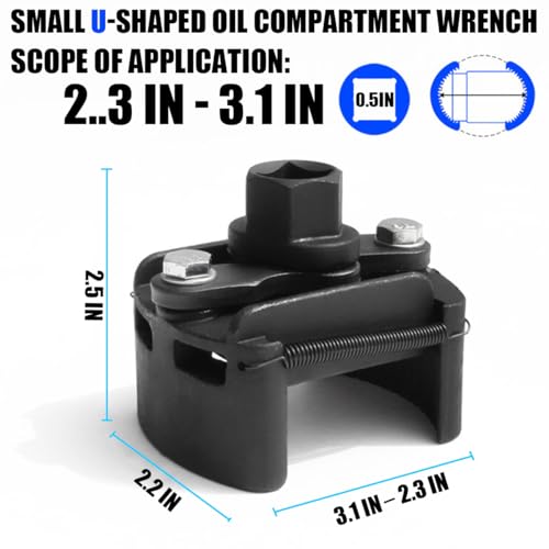 BESULEN Oil Filter Wrench Removal Tool Adjustable Use for 2.36 inch to 3.15 inch, Durable Cap Spanner Tool Set, Pliers with 2 Non-Slip Jaws, Car Accessory