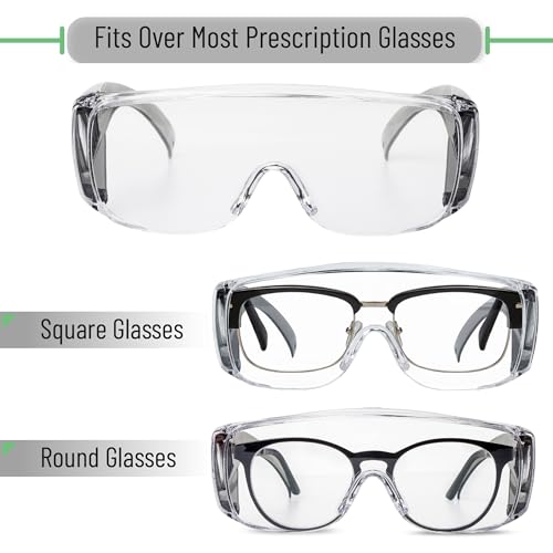 UNCO- Safety Goggles Over Glasses, Protective Goggles, Anti Fog, Work, Safety Glasses Over - color: Black, size: 12 Pack