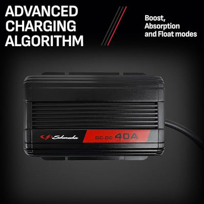 Schumacher Electric SDC371 Smart Battery Charger and Maintainer - 40A 12V DC-DC Smart Charger - Standard, AGM, Gel, Calcium & Lithium Battery Charger - Use with Solar Panels or Vehicle Alternator - style: SDC371