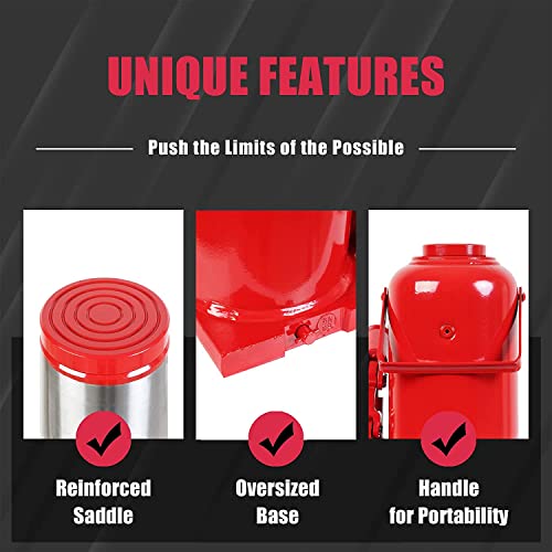 BIG RED 50 Ton (100,000 LBs) Torin Welded Hydraulic Car Bottle Jack for Auto Repair and House Lift, Red, TAM95007 - size: 50 Ton (100,000 LBs), style: 50 Ton (100,000 LBs)Heavy Duty