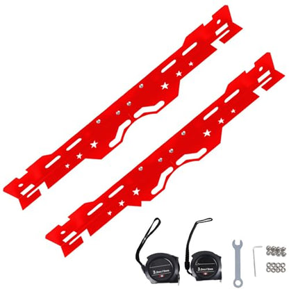 Universal Wheel Alignment Tool, Stainless Steel Toe & Camber Measuring Tool with Wrench and Tape Measure, for Cars, SUVs & Light Trucks (14mm/16mm Lug Nuts) - color: Red