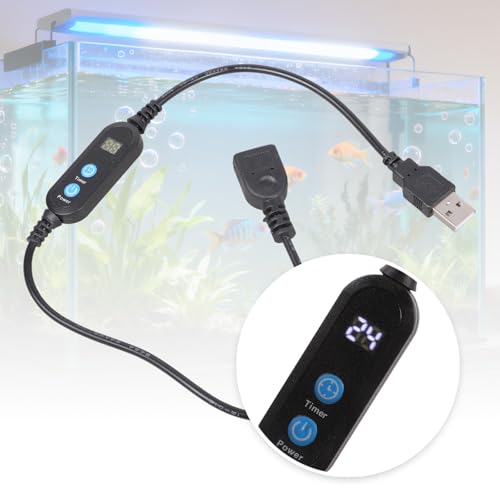USB Timer Cable with Adjustable 1-30 Minutes Countdown, Auto Power Off Switch for Aquarium LED Lights Fan Kitchen Appliances, 50cm USB Male to Female Timing Cord with Shutoff Button
