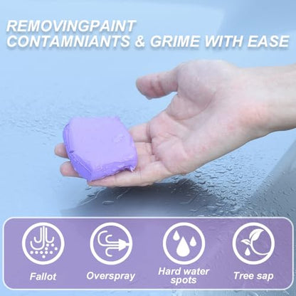 3 Pack Magic Clay Bar Kit Premium Car Clay Bars for Auto Detailing Cleaning No Scratch Cleaner, Purple - color: Purple