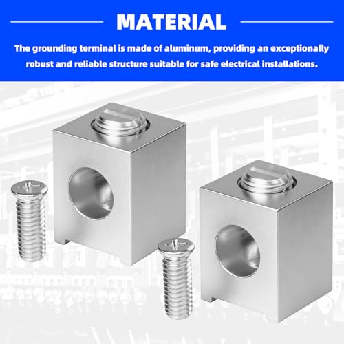8 Pack #4-2/0 Neutral Lug Kit, Aluminum Circuit Breaker Ground Lugs | Aluminum neutral lugs with mounting screw and wrench, secure wire connection for electrical panels and grounding installation