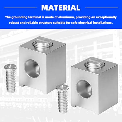 8 Pack #4-2/0 Neutral Lug Kit, Aluminum Circuit Breaker Ground Lugs | Aluminum neutral lugs with mounting screw and wrench, secure wire connection for electrical panels and grounding installation
