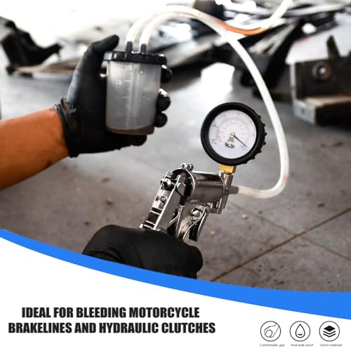 Hand Vacuum Pump Brake Bleeder Kit, Brake & Clutch Bleeding Bleeder | Zinc-diecast Metal, Single Person Design, Automotive Tuning & Testing Silver - color: Silver