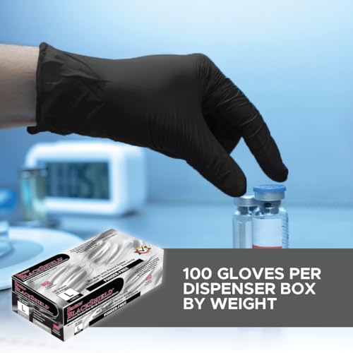 Nitrile Disposable Gloves | Powder-Free, Micro-Textured - size: Small, style: Exam Grade - 4 Mil (Black)