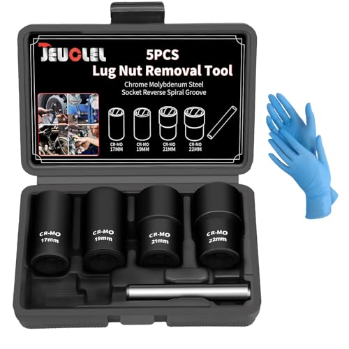 5PCS Twist Lug Nut Socket Set, 1/2" Drive Bolt Nut Extractor Tool | T10, T15, T20, T25, T27, T30, T40, Damaged, Stripped, Fastener, Remover, Rusted, Screw Remover, Impact Drive Bit, Head Drill - color: 5pcs Lug Nut Extractor 1/2 Inch Drive