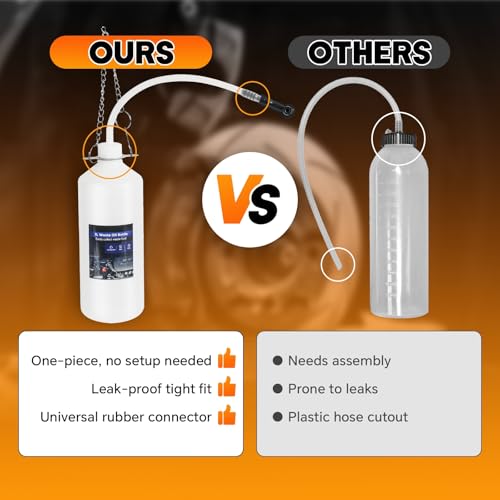 1L Brake Bleeder Bottle 2 Pack One Person Brake Fluid Bleeding Kit | with Tube & Rubber Connector for Collect Brake Fluid, Brake Fluid Catch Bottle for Car Motorcycle ATV