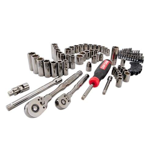 CRAFTSMAN OVERDRIVE 99-Piece Gunmetal Chrome Mechanics Tool Set, Standard SAE/Metric Socket Set, with Hard Case (CMMT99099)