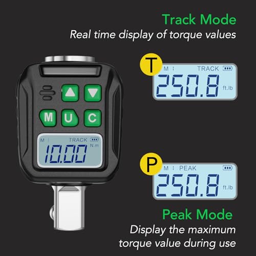Digital Torque Wrench Adapter Set 1/2" Drive,Electric Wrenches,Snap on Digital Inch Pound Torque Wrench,1/4",3/8" Torque Adapter for Car,Motorcycle & Automotive (7.4-147.5 Ft-lb/10-200 Nm) - size: 7.4-147.5 Ft-lb/10-200 Nm