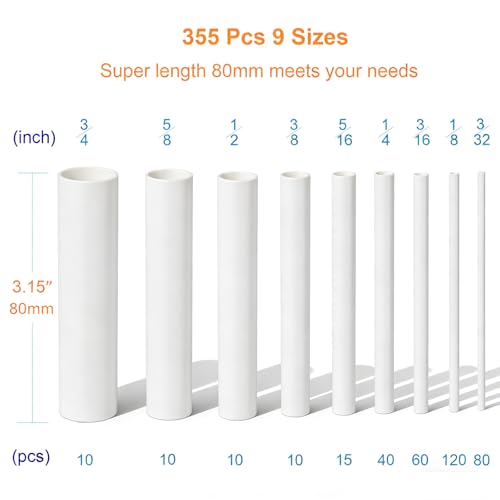Heat Shrink Tubing Kit 355pcs - 3:1 Adhesive Lined - Electrical Waterproof Industrial Heat Shrink Terminal Connectors - Marine Grade Wire Connector Shrink Wrap Tube - 3.15" Length - White - size: 355pcs White