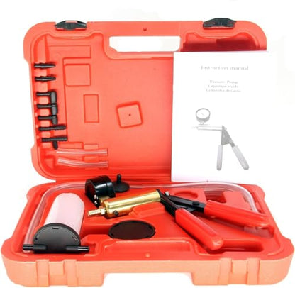 HFS (R 2 in 1 Brake Bleeder Kit Hand held Vacuum Pump Test Set for Automotive with Protected Case (Pack of 2) - size: 2 in 1 Brake Bleeder Kit (Pack of 2)