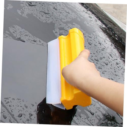 SOLUSTRE Car Windshield Squeegee Double Row Auto Window Squeegee for Car Windshield Cleaning Flexible Water Wiper for Windows Mirrors and Drying 7.87X3.14X1.57In