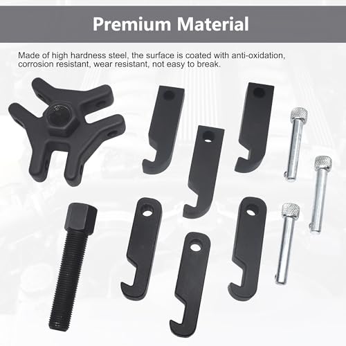 Harmonic Balancer Damper Pulley Puller Kit | Compatible with Ford GM Chrysler Cadillac Chevy, Adjustable Upgraded 3-Jaw Puller for Harmonic Damper & Balancer Removal - color: Black Case