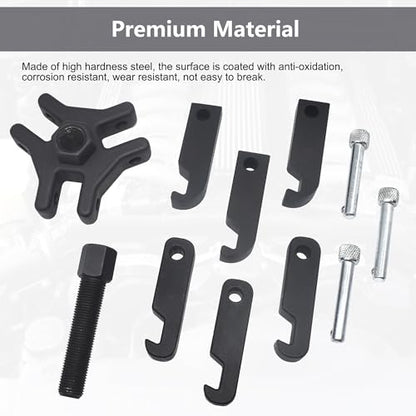 Harmonic Balancer Damper Pulley Puller Kit | Compatible with Ford GM Chrysler Cadillac Chevy, Adjustable Upgraded 3-Jaw Puller for Harmonic Damper & Balancer Removal - color: Black Case